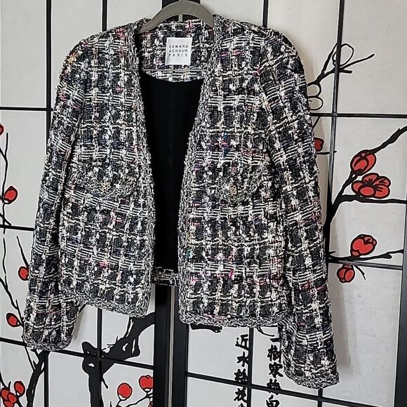 Edward Achour Paris Cropped Tweed Jacket - Picture 9 of 16